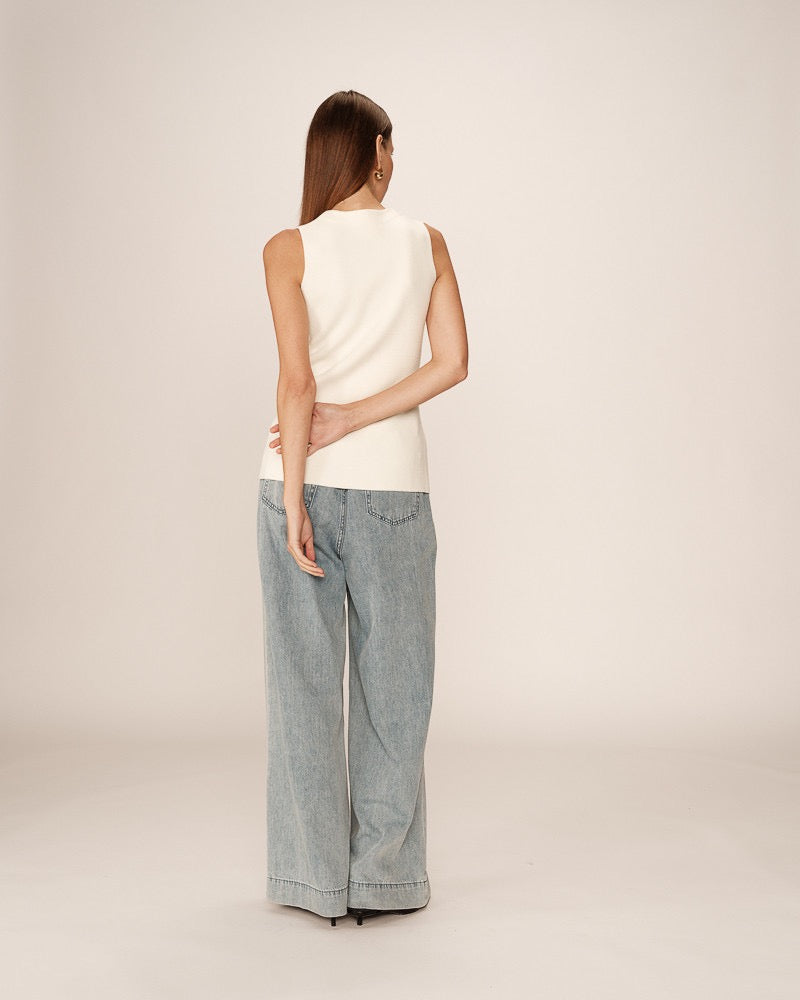 Grace & Mila - Knitted Ecru Waistcoat