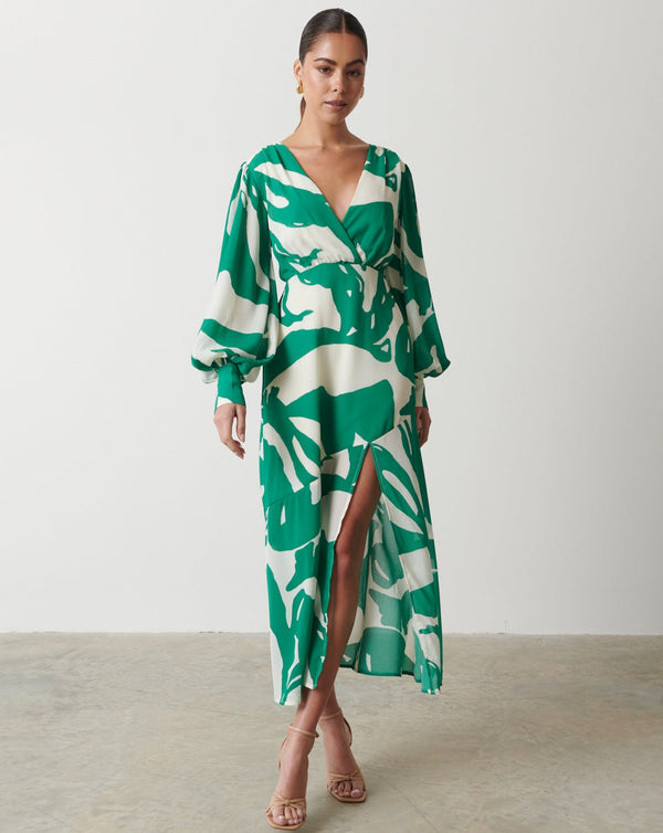 Lilianna Green Abstract Printed Dress