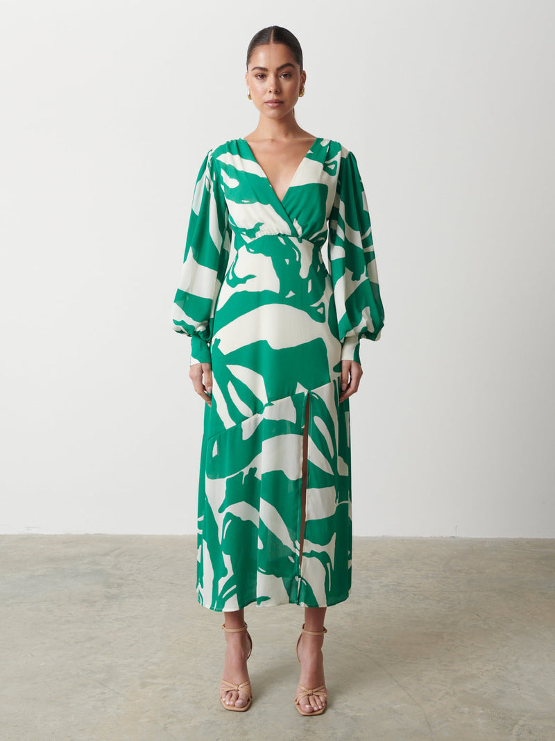 Lilianna Green Abstract Printed Dress