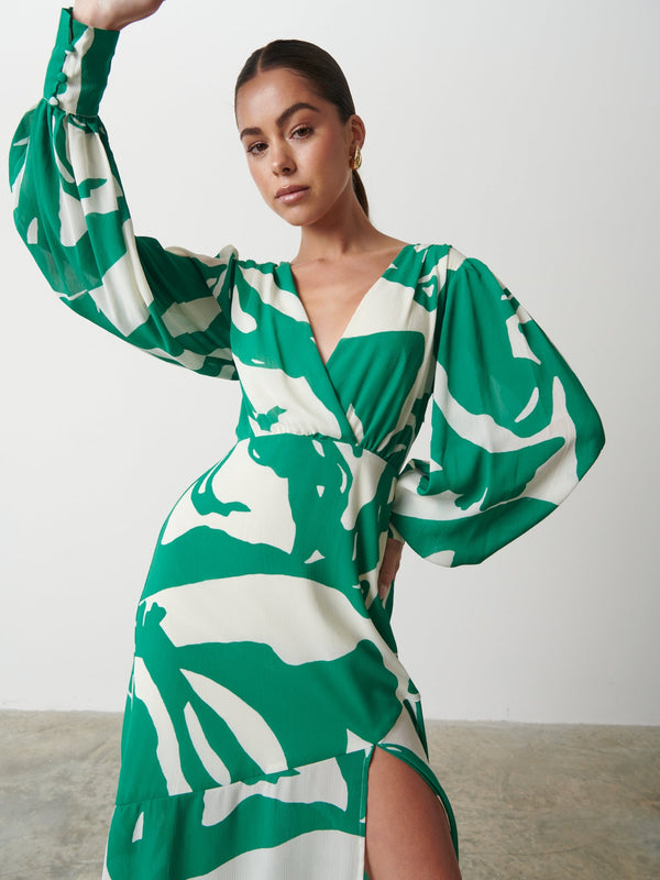 Lilianna Green Abstract Printed Dress