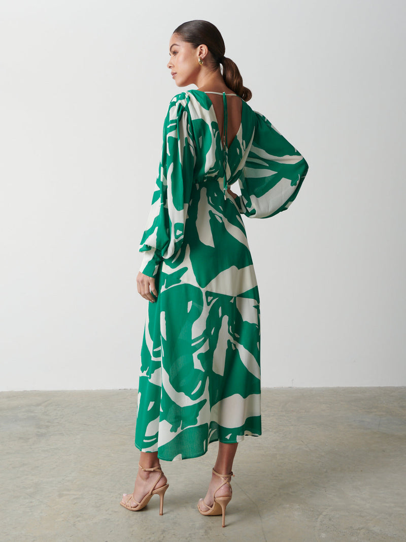 Lilianna Green Abstract Printed Dress