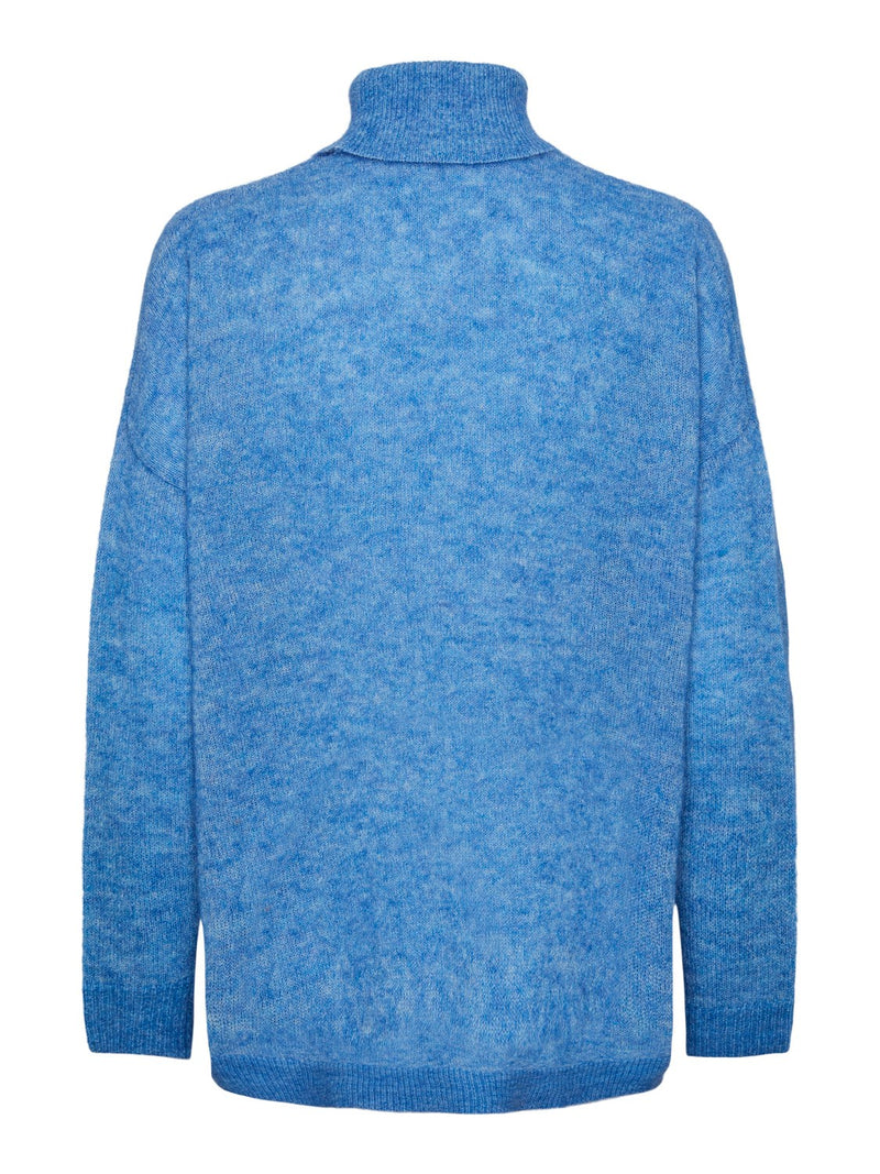 PIECES - French Blue Rollneck Knit Jumper
