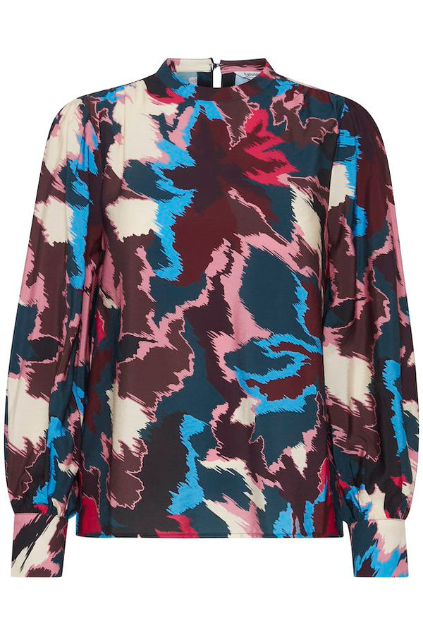 B.Young Pink Mix High Neck Blouse
