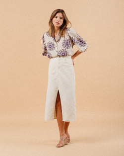 Grace & Mila Ecru Maureen Skirt