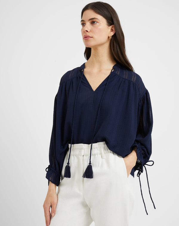 Great Plains - Summer Navy Check Blouse