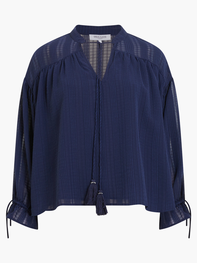 Great Plains - Summer Navy Check Blouse