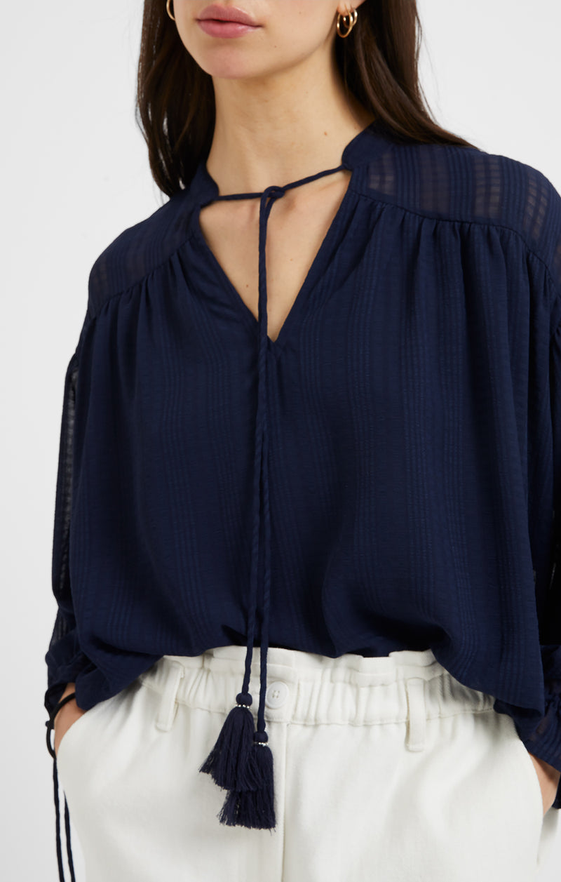 Great Plains - Summer Navy Check Blouse