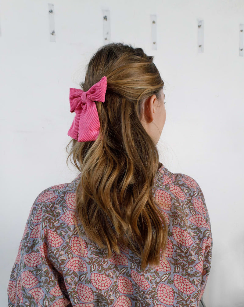 Pink Corduroy Bow