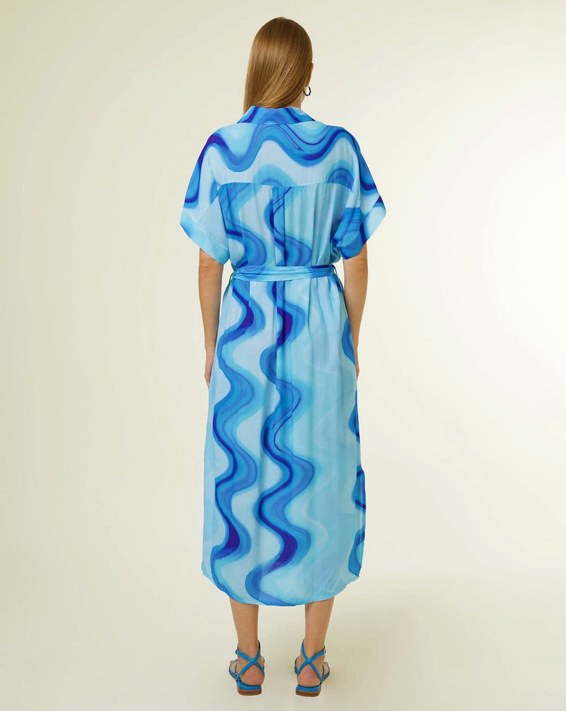 FRNCH - Edwige Blue Swirl Dress