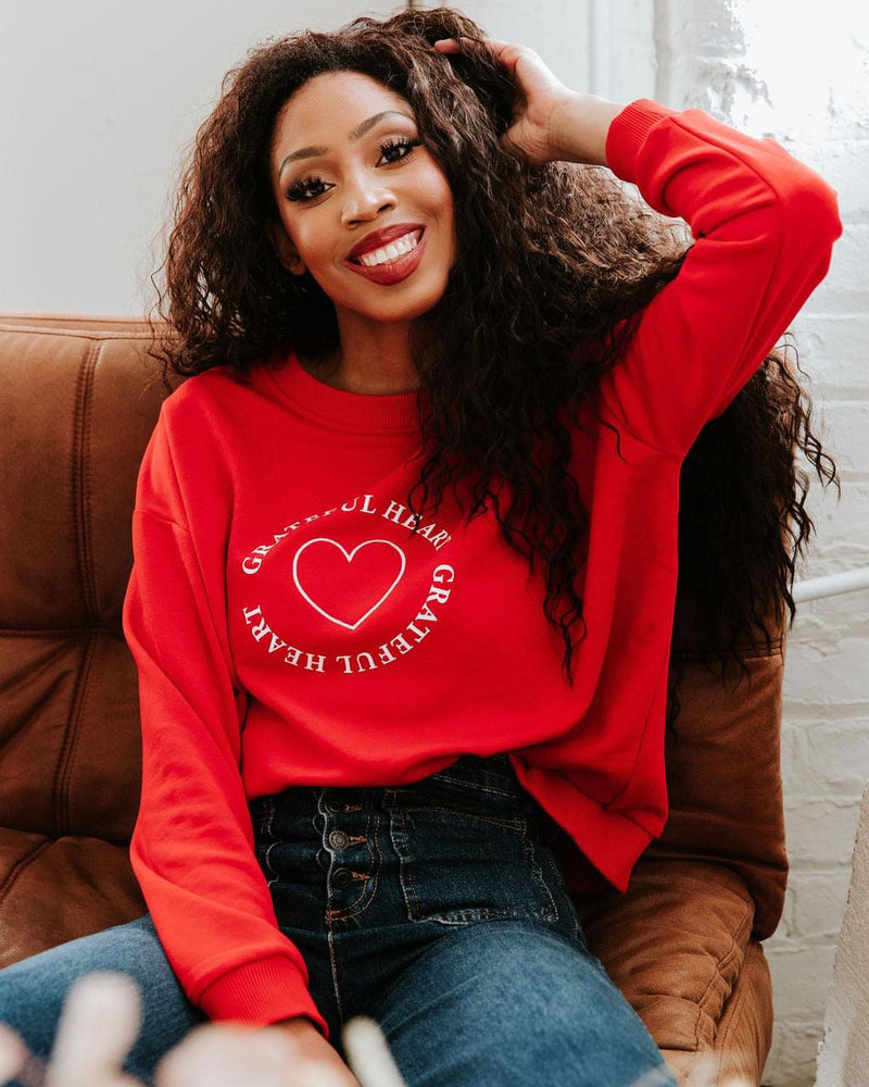 SORELLE - Red Grateful Heart  Sweatshirt