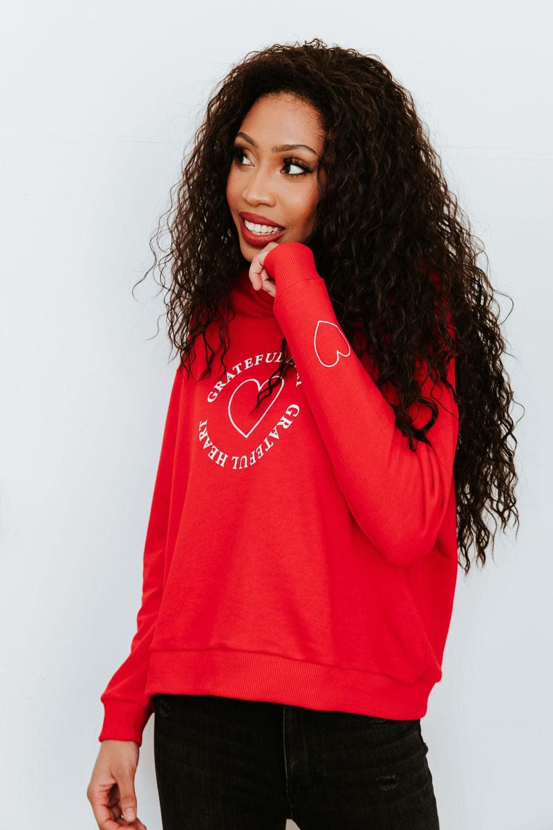 SORELLE - Red Grateful Heart  Sweatshirt
