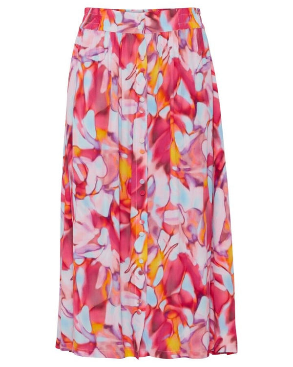 ICHI Carmine Marble Midi Skirt