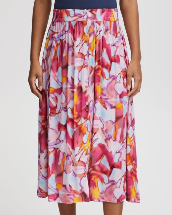 ICHI Carmine Marble Midi Skirt