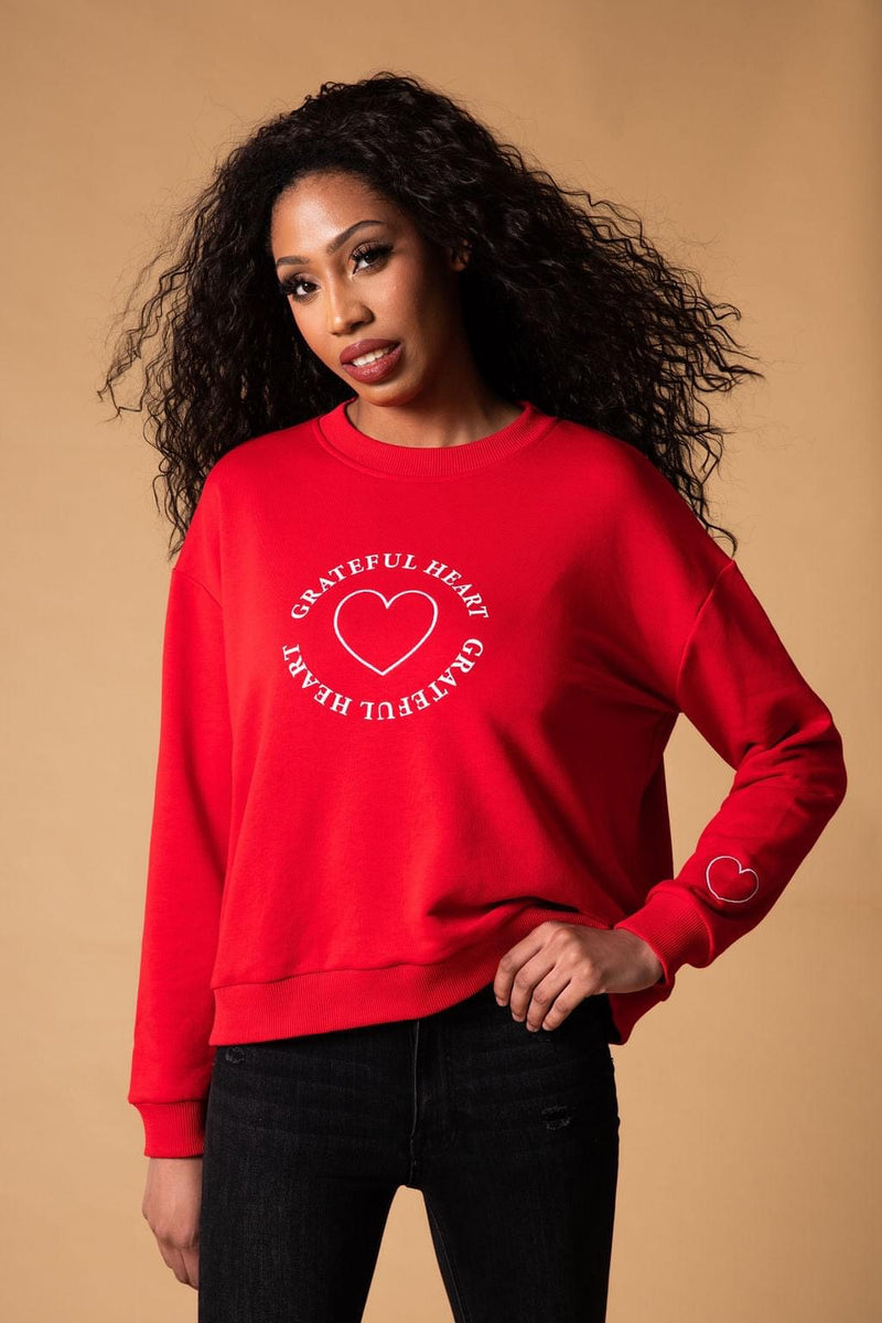 SORELLE - Red Grateful Heart  Sweatshirt