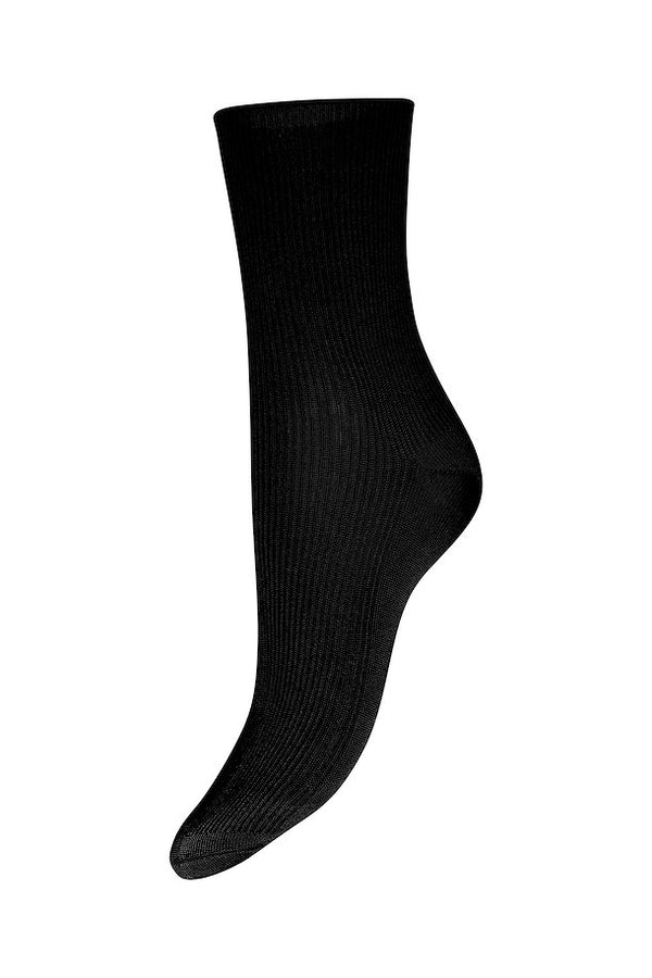 ICHI - Black Ribbed Socks