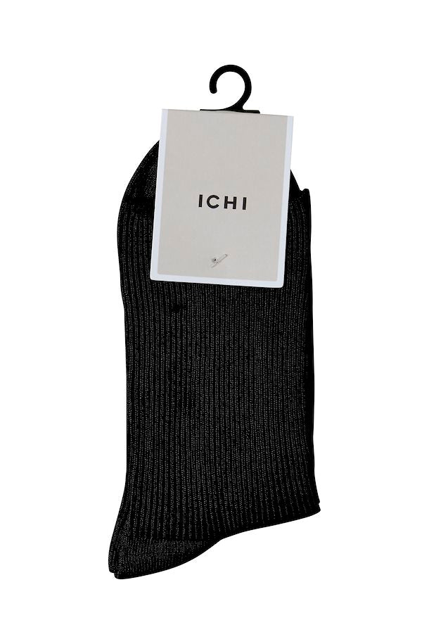 ICHI - Black Ribbed Socks