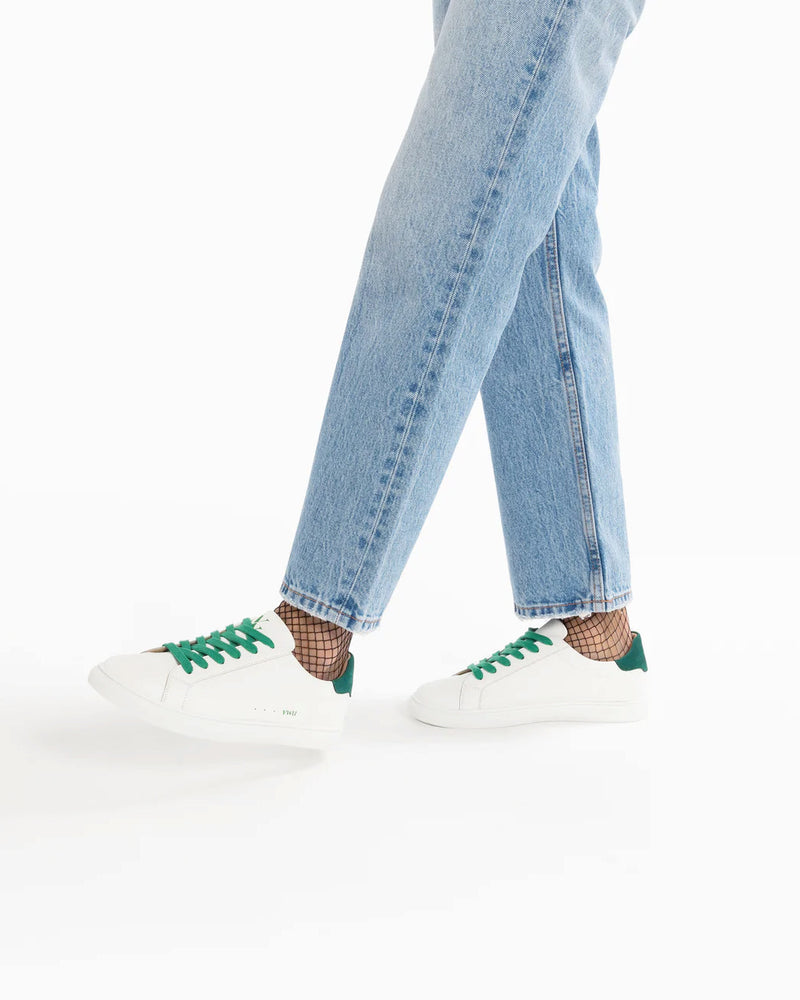 Vanessa Wu - White/Green Lace Trainers