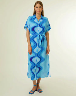 FRNCH - Edwige Blue Swirl Dress