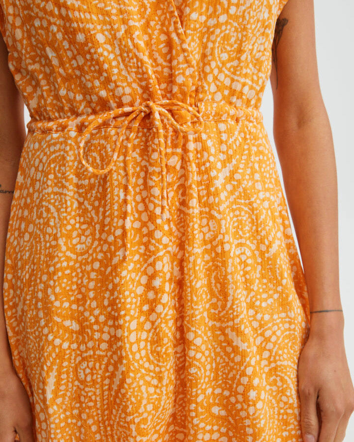 B.Young Peach Cobbler Printed Dress
