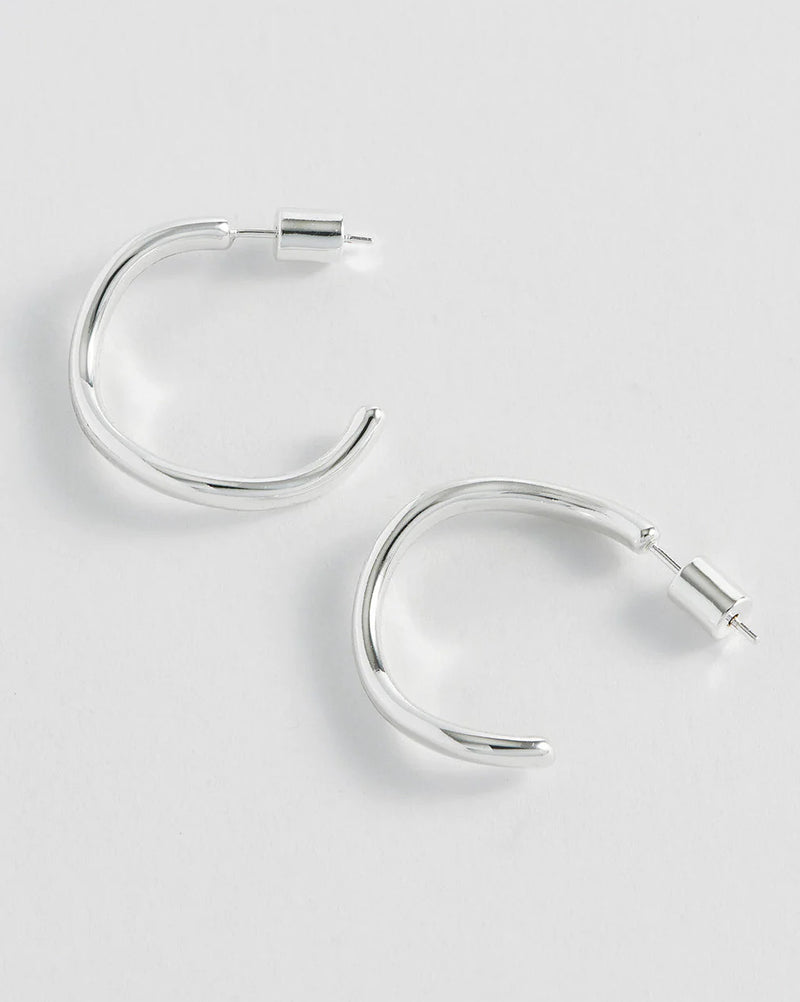 Estella Bartlett - Silver Gentle Wave Hoop Earrings