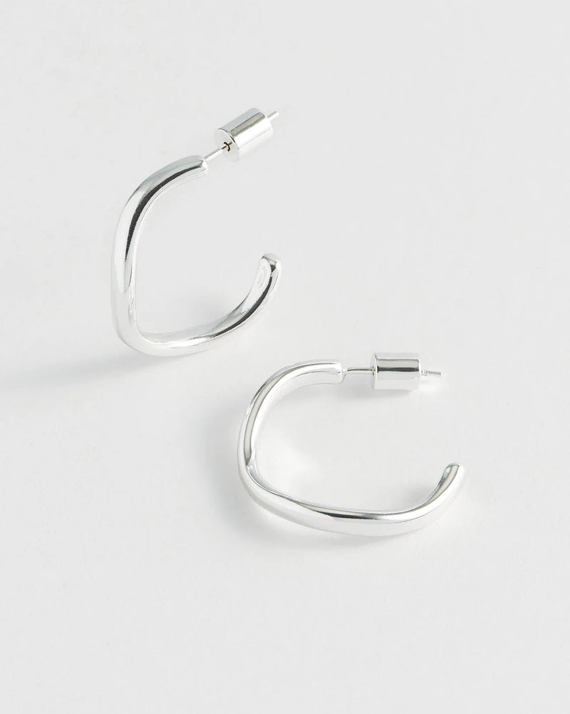 Estella Bartlett - Silver Gentle Wave Hoop Earrings